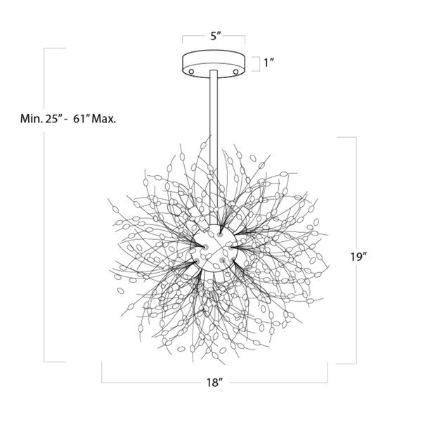 Chiffon Chandelier Small Line Drawing